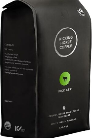 Kicking Horse Coffee, Kick Ass, Dark Roast, Whole Bean, Certified Organic, Fairtrade, Kosher Coffee, 22 Lb, 352 Ounce