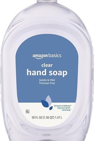 Amazon Basics Gentle & Mild Clear Liquid Hand Soap Refill, Triclosan-free, 50 Fluid Ounces, 1-Pack (Previously Solimo)