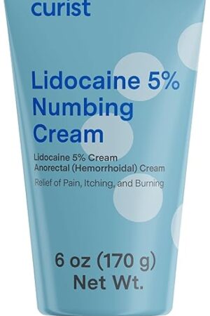 Curist 5% Lidocaine Cream Maximum Strength Topical Pain Relief - 6 oz (170 g) XL Tube - Numb Quickly & Effectively Numbing Formulation - (1 Pack - 6 oz Tube)