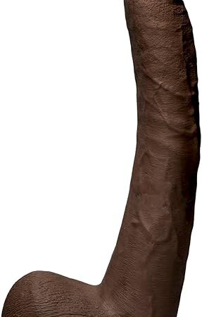Doc Johnson Signature Series - Isiah Maxwell - 10 Inch Realistic ULTRASKYN Dildo with Removable Vac-U-Lock Suction Cup - F-Machine & Harness Compatible - for Adults Only, Chocolate