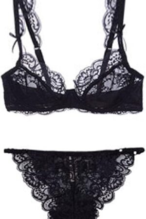 Women's Thin Transparent Lace Bra Set