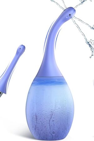 Enema Anal Douches for Men Women - Enema Bulb with Bendable Silicone Nozzles for Men Women Colon Cleanse, Anti Backflow Shower Douche Enema Kit with Lube, Anal Cleansing Feminine Care Douche Bottles