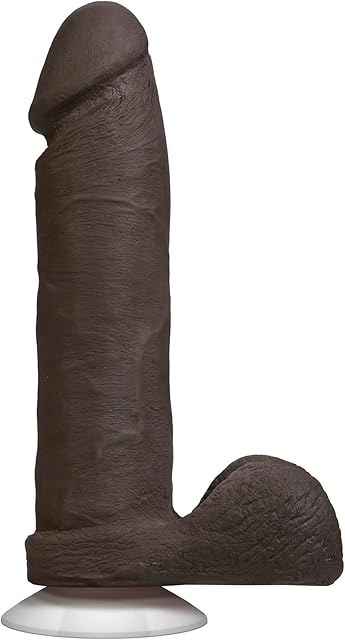 Doc Johnson The Realistic Dildo- 8 Inch ULTRASKYN with Removable Vac-U-Lock Suction Cup - F-Machine and Harness Compatible - for Adults Only, Chocolate