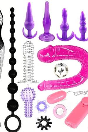 G Spot Dildo Vibrator Anal Plug Beginner Set 17 PCS Butt Plugs Sex Toy Training Kit- G Spot for Beginner Adult Unisex Women and Men Couple