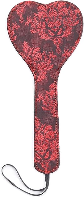Heart Spanking Paddle for Adult BDSM, 112inch Faux Leather and Lace Sex Paddles Bondage Spanking Set