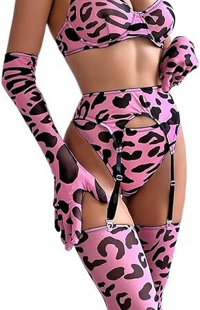 Women Sexy Lingerie Strap Lace Teddy Babydoll Sheer Bralette and Panty Set