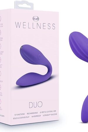 Blush Wellness Duo - G Spot & Clitoral Stimulating Two Way Flexible Vibrator - Purple
