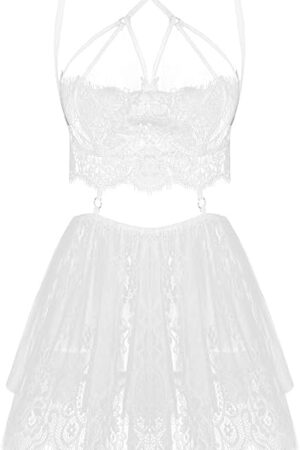 Women's Babydoll Sexy Lingerie Nightwear Lace Sleepwear Chemise with Lace Trim