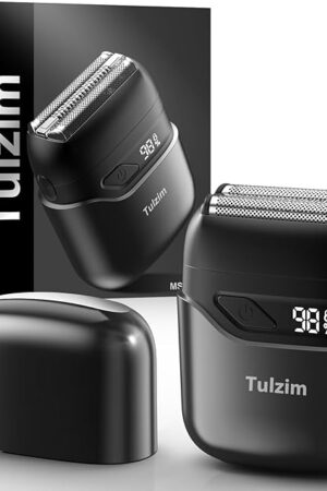 Electric Foil Shaver for Men: Portable Electric Razor for Beard/Face - 3 Floating Blade LED Display USB-C Fast Rechargeable - IPX7 Waterproof for Travel & Home - Carbon Black
