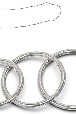 3 PCS Penis Ring Metal Set,Cock Ring 3 Size for Choose,Male Sex Toy for Erection Enhancing Delay Ejaculation,O-Rings 1.49"/1.77"/1.96"