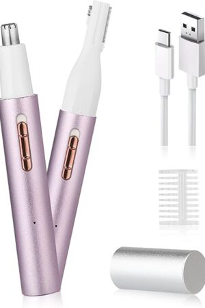 2025 Rechargeable Nose and Ear Hair Trimmer for Women Men ? Painless Facial and Eyebrow Hair Remover, Dual-Edge Blades, IPX7 Waterproof, Compact and Portable Electric Clipper