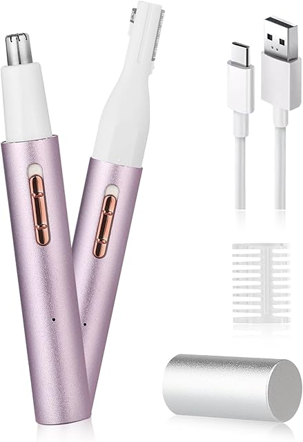 2025 Rechargeable Nose and Ear Hair Trimmer for Women Men ? Painless Facial and Eyebrow Hair Remover, Dual-Edge Blades, IPX7 Waterproof, Compact and Portable Electric Clipper