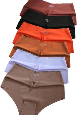 Women's 6-Pack Seamless Underwear Sexy High Rise Moisture Wicking Breathable Cheeky Underwear for Women