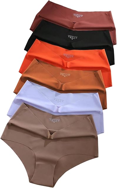 Women's 6-Pack Seamless Underwear Sexy High Rise Moisture Wicking Breathable Cheeky Underwear for Women
