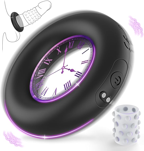 Vibrating Cock Ring, 2 Motors 10 Vibrations with Silicone Penis Sleeve, Penis Ring Vibrator Couples Sex Toys for Men Women, Pleasure Cockring for Male Erection Adult Couple Sex Toy & Games