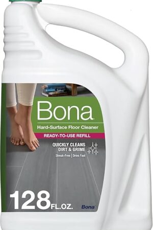 Bona Multi-Surface Floor Cleaner Refill - 128 fl oz - Unscented - Refill for Bona Spray Mops and Spray Bottles - Residue-Free Floor Cleaning Solution for Stone, Tile, Laminate, and Vinyl Floors