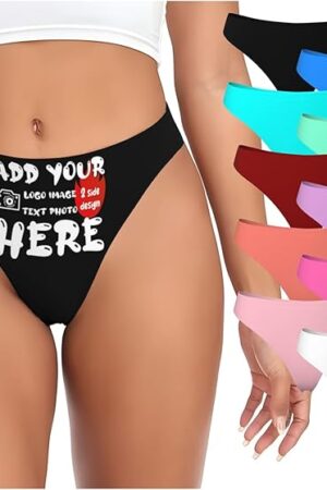 Custom Thongs Personalized Briefs with Photo Personalized Sexy Funny Panties Underwear for Women Design Your Own