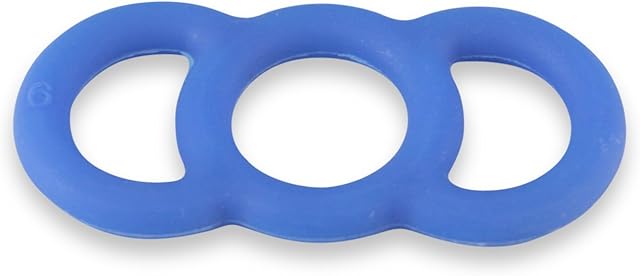 LeLuv Loop Handle Penis Tension Ring Eyro Slippery Blue Silicone .75 inch Unstretched Diameter Single