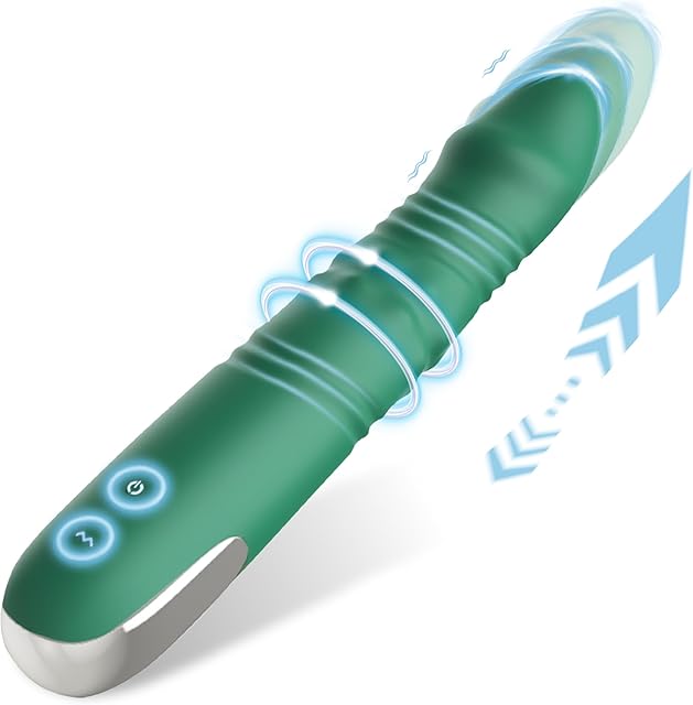 G Spot Beaded Thrust Vibrator, Adult Sex Toys, Clitoral Stimulator Dildo, 3 in 1 Vibrator, 10 Thrust and Rotating Twisted Bead Patterns for Female or Couples Entertainment