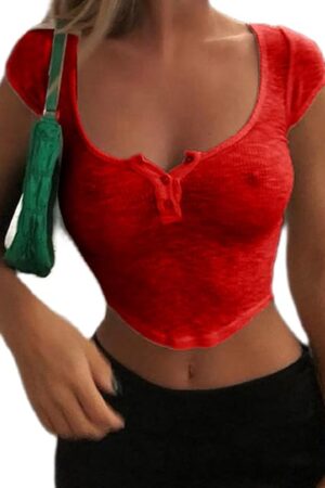 Women Sexy Sheer Crop Top Short Sleeve Button Down See Through Baby Tee Summer Transparent Lingerie Top