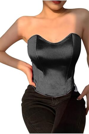 Corset Tops for Women Going Out Underbust Boned Corsets Bustier Waist Trainer Corset Top Sexy Lingerie Bustier Top