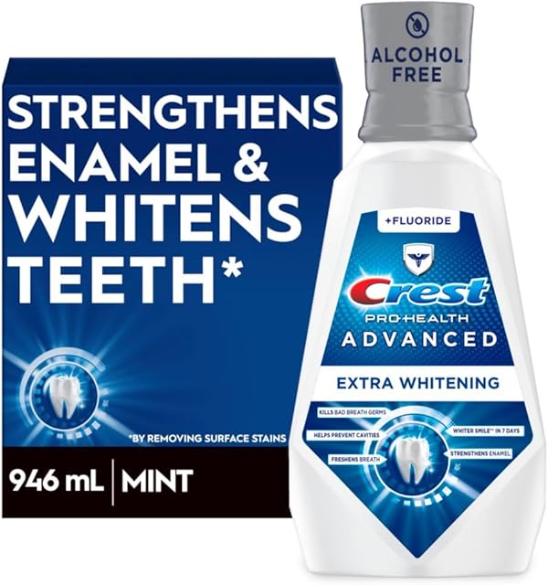Crest Pro-Health Advanced Mouthwash, Alcohol Free, Extra Whitening, Energizing Mint Flavor, 946 mL (32 fl oz)