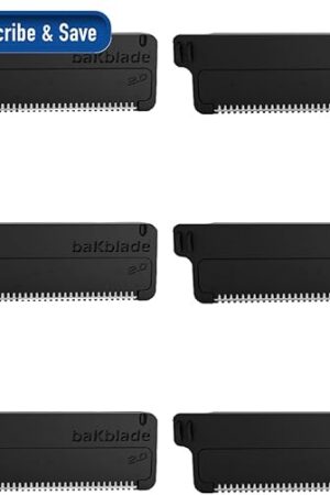 Bakblade 2.0 Refill Cartridges Bundle, Back Hair & Body Shaver Replacement Cartridges, Extra-Wide Wet Dry & Disposable Razor Blades (6 Blades)