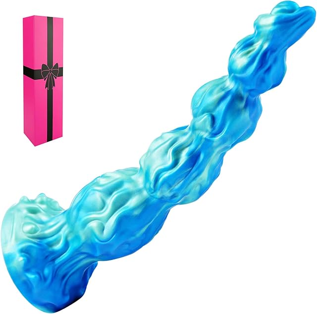 10 Inch Soft Silicone Monster Knot Dildo for Men Women, 9" Realistic Fantasy Dragon Long Anal Dildo Butt Plug with 4 Dog Knots,Large Prostate G Spot Alien Suction Dildos Adult Sex Toy for Gay Lesbians