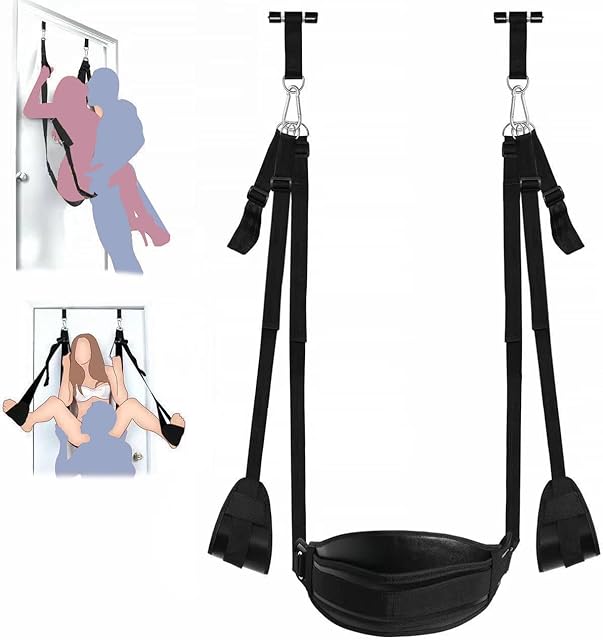 Generic Hold to 300Lbs Over The Door Swing Sex Adult Swing for Couples Sex Frequent Flyer Door Swing Adult Door Swing for Couples Bedroom Hanging Swing Sling Heavy Duty Sex Furnitures Sweater F3A