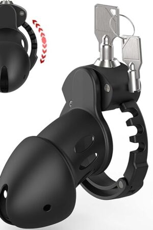Chastity Cage Sex Toys, Large Male Chastity Device with 7 Sizes Adjustable Rings, Invisible Lock and 2 Keys, Bondage Gear & Accessories Adult Sex Toy for Men Penis Cock Exercise and Abstinence