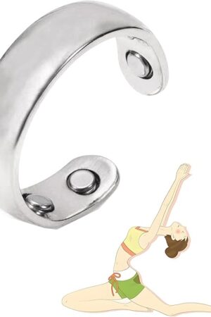 Calm Ring, Stainless Steel Auvulis Migraine Rings Magtherapy Lymphatic Drainage Rings Lymph Nodes Acupuncture Therapy Anti Snoring Ring Migraine Relief Health Jewelry for Men and Women