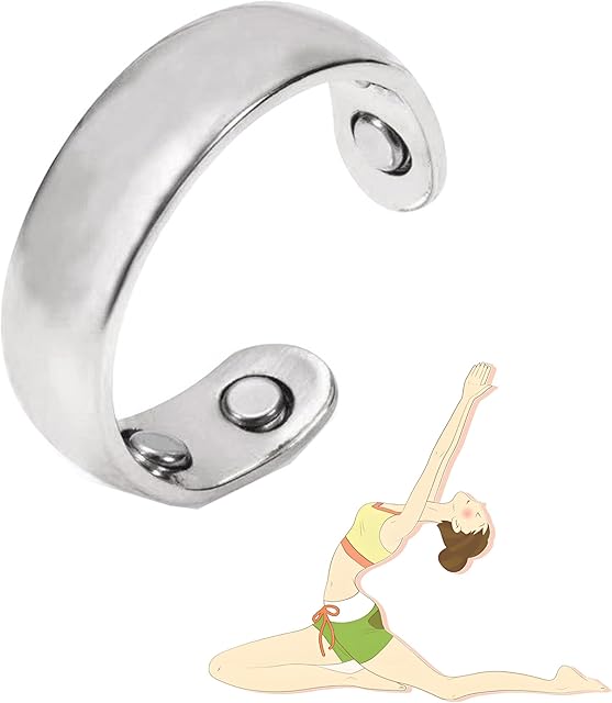 Calm Ring, Stainless Steel Auvulis Migraine Rings Magtherapy Lymphatic Drainage Rings Lymph Nodes Acupuncture Therapy Anti Snoring Ring Migraine Relief Health Jewelry for Men and Women