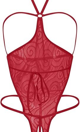 Women Sexy Lingerie for Sex Naughty Play Teddy One Piece Lace See Through Bodysuit Cut Out Babydoll Boudoir Outfits
