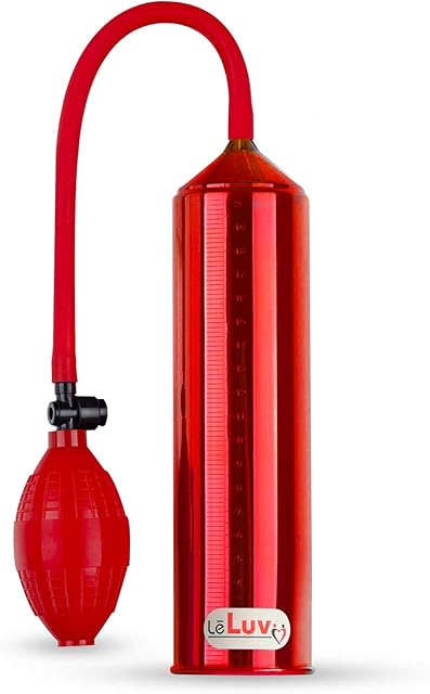 LeLuv Easyop 2.25 Inch by 9 Inch Cylinder Penis Pump Red Bgrip Ball Handle