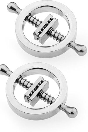 Adjustable Large Metal Nipple Clips, 2PCS Clip for Women Non-Piercing Nipplerings Clip,Large Nipple Clamps with Weights/Chains for Women, Couples Game Gifts B4