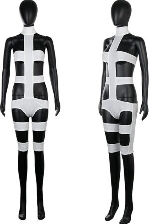 Fifth Element Cosplay Leeloo Costume Sexy Lingerie Set Women Futuristic White Strappy Harness Party Bodysuit