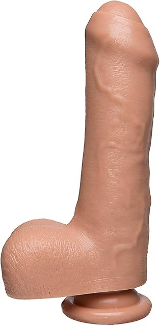Doc Johnson The D - Uncut D - 7 Inch with Balls - FIRMSKYN - 7" Long and 1.75" Wide - Suction Cup Base - O-Ring Harness Compatible Dildo, Vanilla