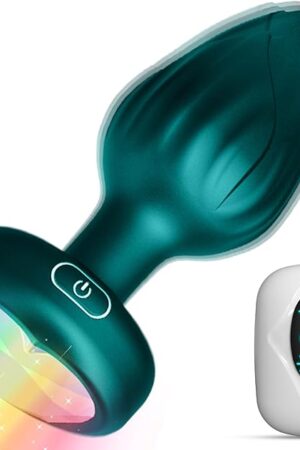 Anal Plug Adult Sex Toys - 10 Modes Vibrating Butt Plug LED Colorful Light up Remote Control for Prostate Massage, Adult, Men, Women, Couples