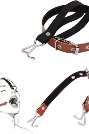 Harness Gag BDSM Gag Bondage Gags & Muzzles Open Mouth Gags with Adjustable Leather Belt Nose Hook Sex Bondage Set BDSM Toys Restraints Accessories Gear Kinky Sex Toys for Couples Women Men