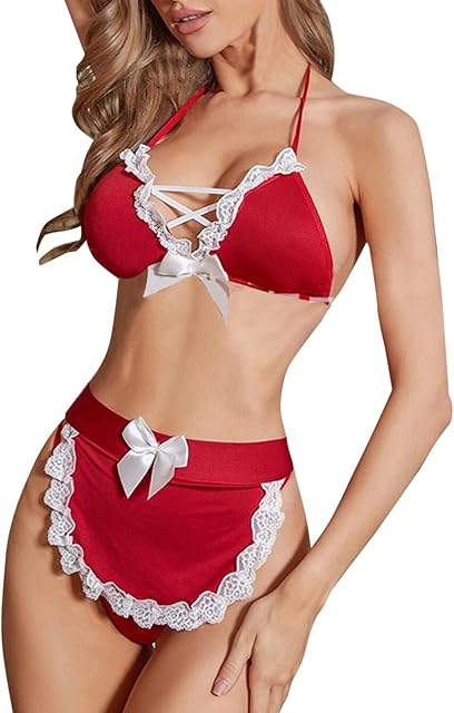 Extreme Sexy Lingerie Set Women's Seductive Lace Bra and Panty Garter Dessous for Special Nights