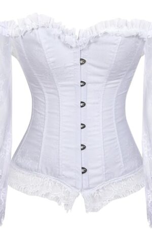 Women's Sexy Off Shoulder Lace Corset with Long Sleeves
