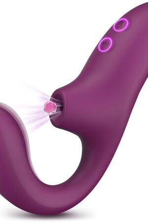 Clitoral Sucking Vibrator for Women, Clitoris Sucker G Spot Dildo Vibrators with 10 Suction & 10 Vibration Modes, Flexible Finger Anal Nipple Stimulator, Adult Sex Toys for Female Couples