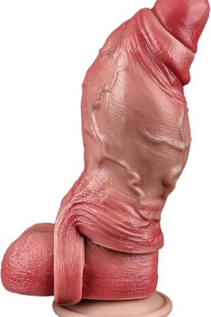 Wide Penis Sleeve Hollow Dildo Extender: Silicone Realistic Cock Sleeve Enlarger Penis Enlargement Extender Men Sex Tool Adult Sex Toy