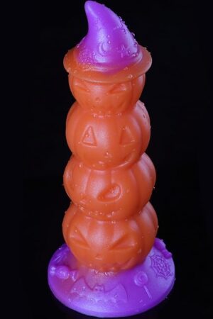7.87 inch Magic Pumpkin Fantasy Monster Sex Toy, Realistic Glow Silicone Dildo with Strong Suction Cup, Thick Anal Beads, Fantasy Monster Dildo Gay Sex Toys for Beginner Men Women Couple Gay