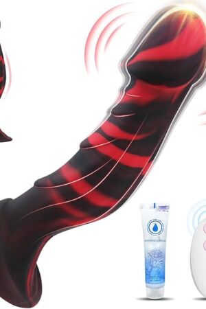 Women Sex Toys Dildo Vibrator -7.5 Silicone Realistic Dildos with Suction Cup for Women Vagina Anal Sex, 9 Vibration, Slim Dildo Lifelike Penis Vibrator Adult Toys & Games, Black & Red