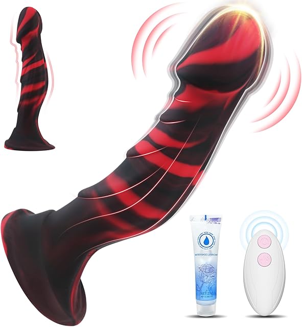 Women Sex Toys Dildo Vibrator -75? Silicone Realistic Dildos with Suction Cup for Women Vagina Anal Sex, 9 Vibration, Slim Dildo Lifelike Penis Vibrator Adult Toys & Games, Black & Red