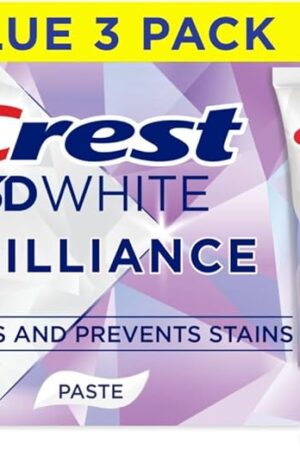 Crest 3D White Brilliance Bright Mint Teeth Whitening Toothpaste, 43 oz Pack of 3, 100% More Surface Stain Removal, 24 Hour Active Stain Prevention, Whiter Teeth in 3 Days