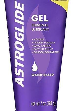 Astroglide Water Based Lube (7oz), Ultra Gentle Gel Personal Lubricant for Vaginal and Anal Sex, Stays Put with No Drip, Sex Lube, Long-Lasting for Men, Women and Couples, Safe for Toys