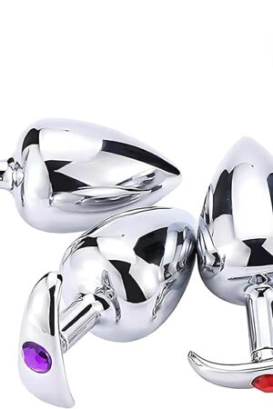 Anal Plug Trainer Kit 3PCS | Stainless Steel Butt Plug Set for Anal Training & Stimulation | Adult Anal Sex Toys for Men & Women