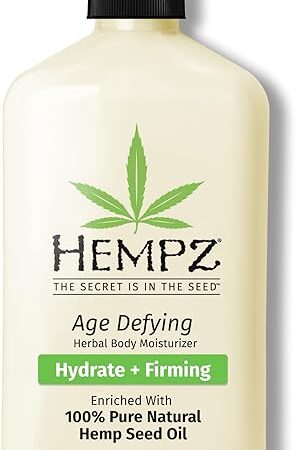 Hempz Age-Defy Body and Hand Lotion for Dry Skin, for Cracked & Crepey Skin, Quick Absorption Moisturizer, Large 17 oz